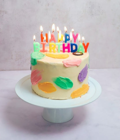 Pastel Happy Birthday con Betún de Colores